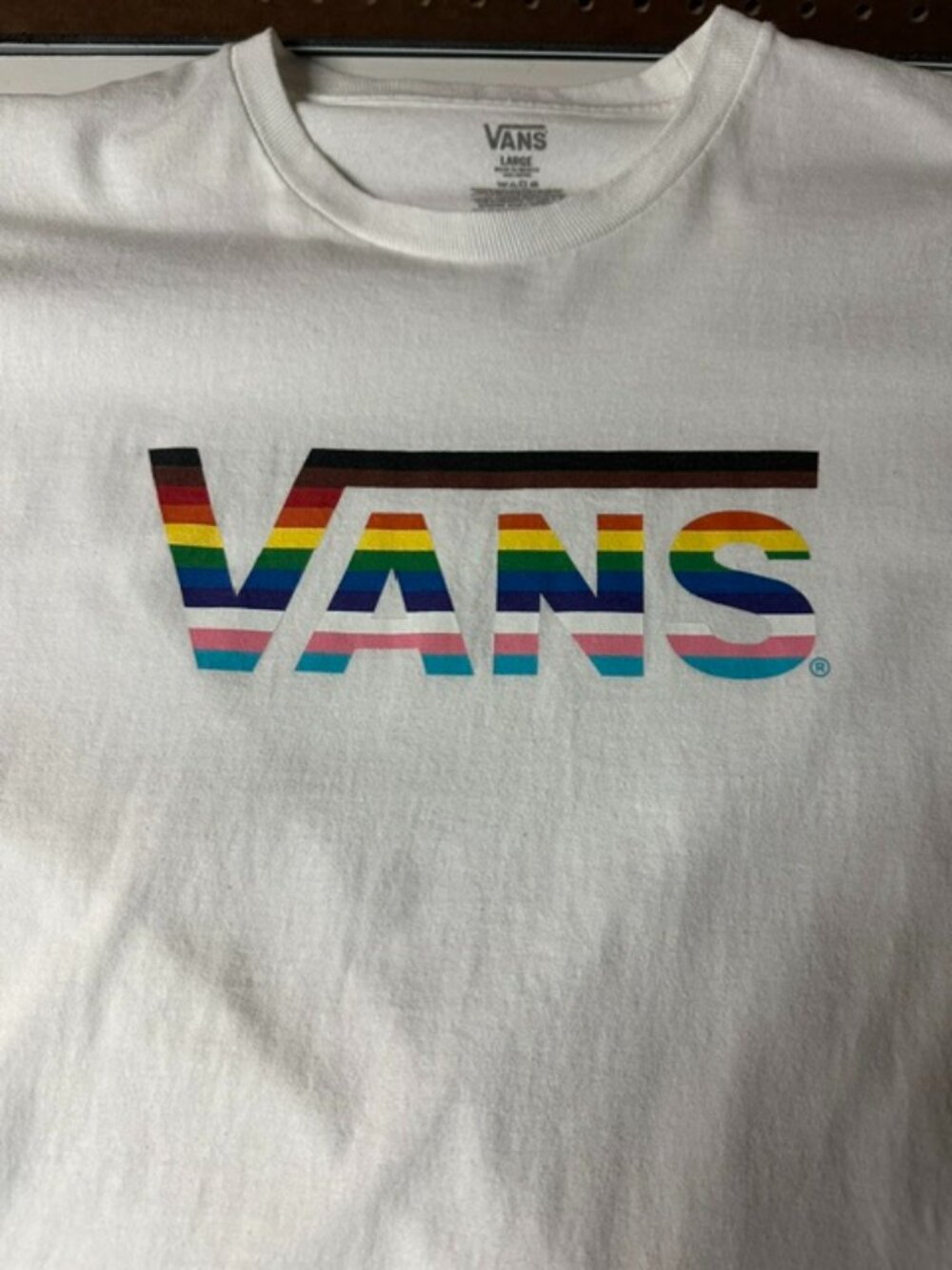 Vans Off The Wall Pride Trans Large SS White T-Shirt
